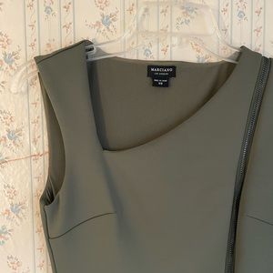 Marciano Olive Green Midi Zipper Dress